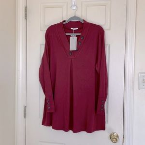 NWT Maroon Women’s Relaxed Fit Long Sleeve Dress Tunic Top Size XXL
